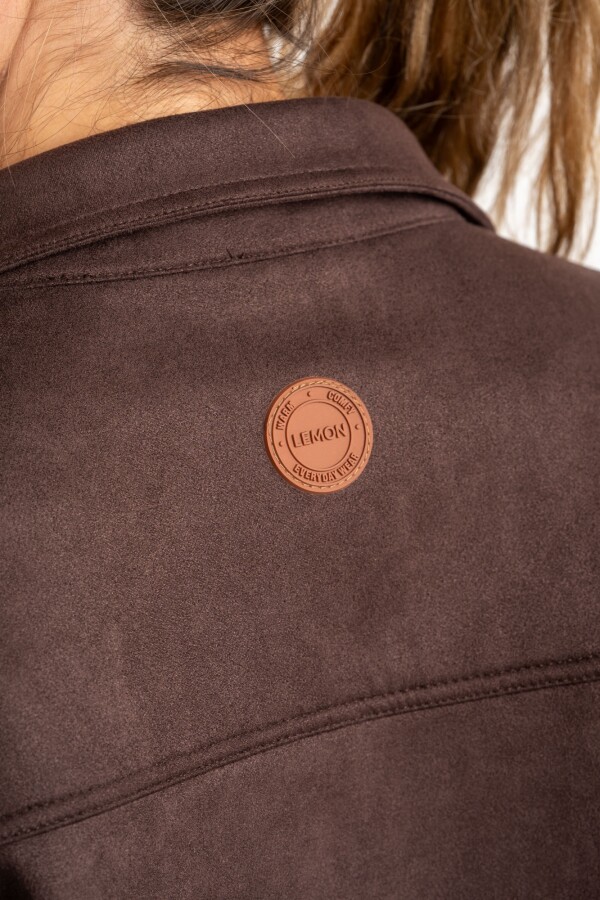 Sobrecamisa Gamuza Cuero Vegano Marron