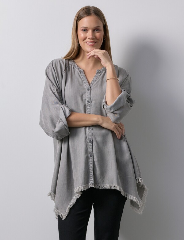 Camisa Oversize Tencel GRIS