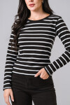 REMERA VALERIA NEGRO Y CRUDO