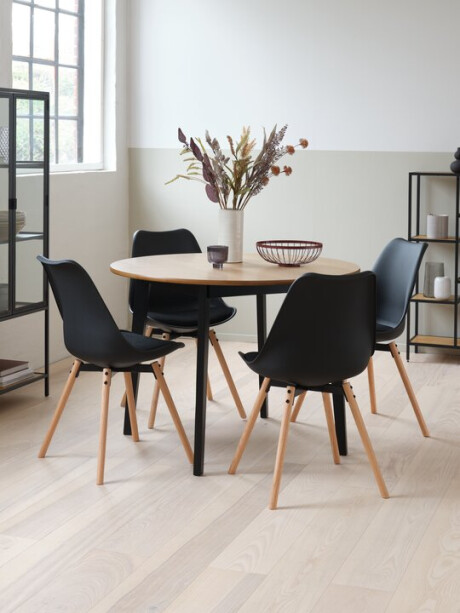 Silla de comedor KASTRUP negro/roble Silla de comedor KASTRUP negro/roble