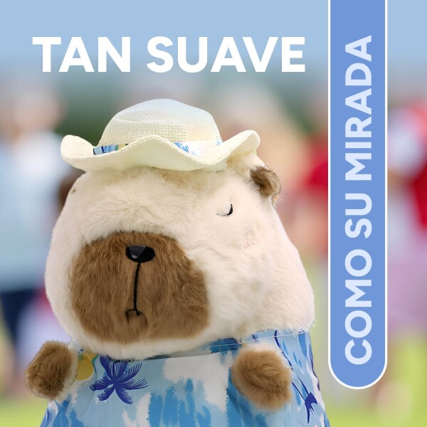 Peluche Capibara con Ropa y Acs Temáticos Vacaciones Atrix Color Azul