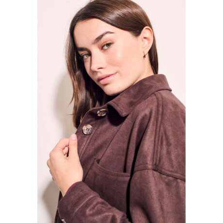 Sobrecamisa Gamuza Cuero Vegano Marron