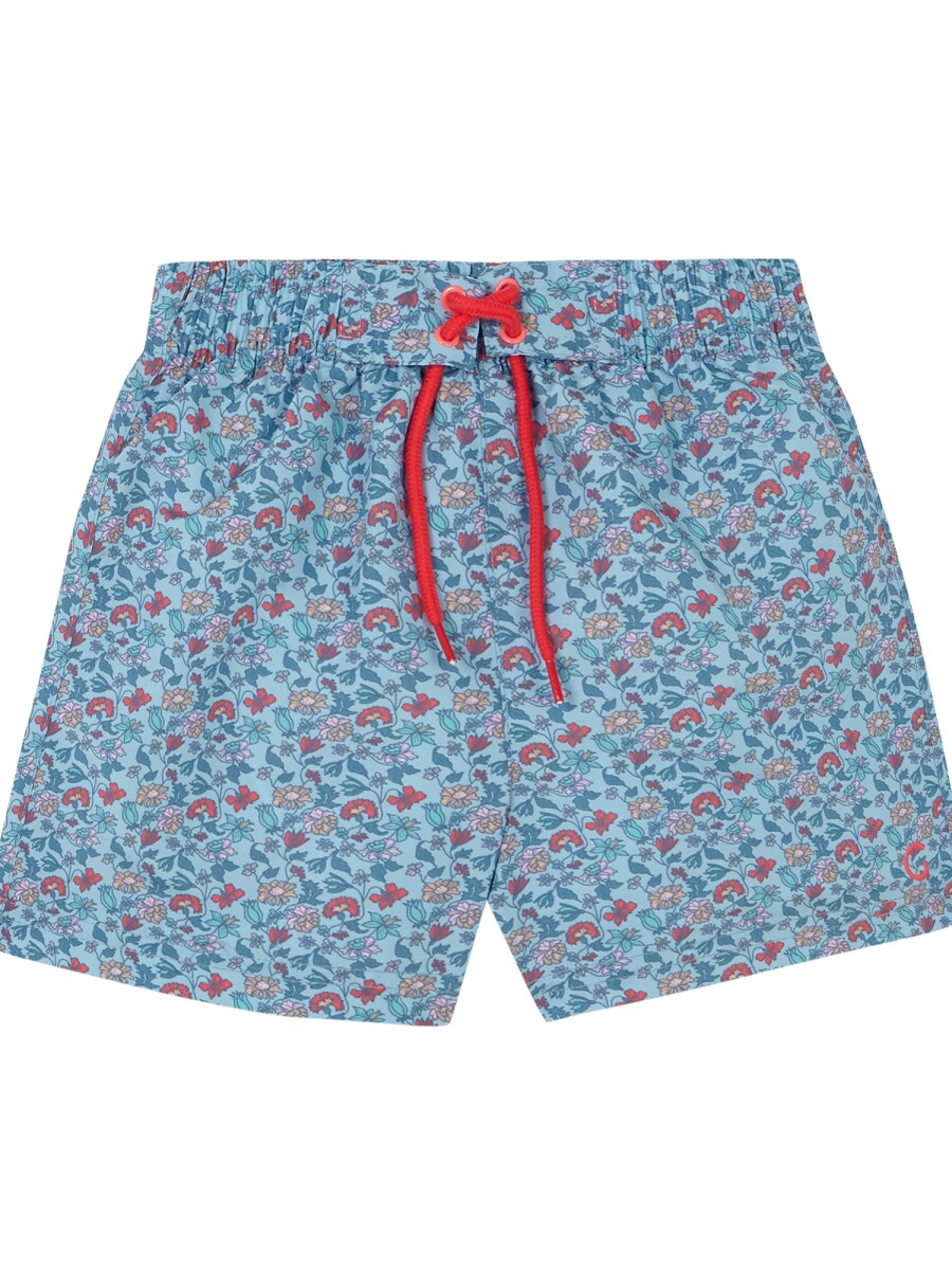Bañador Estampado Floral Azul Claro
