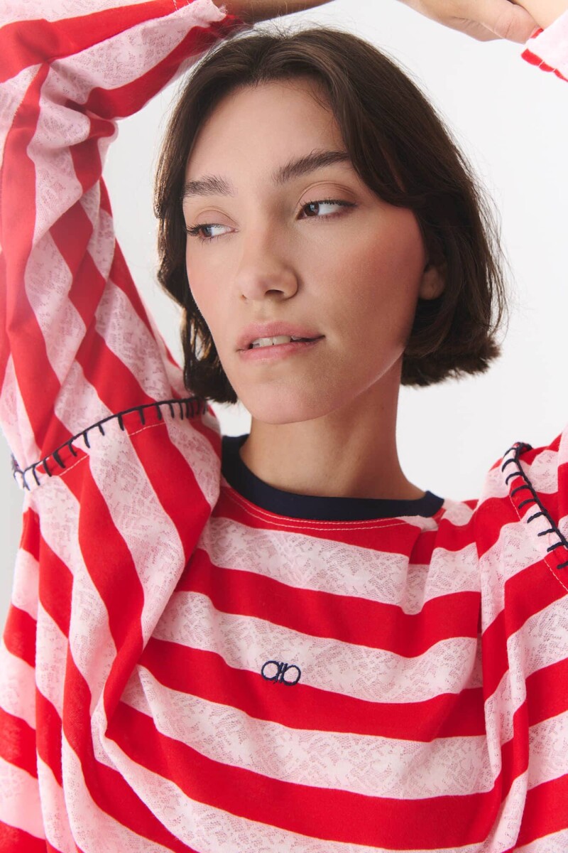 Remera Gear Rayas rosa