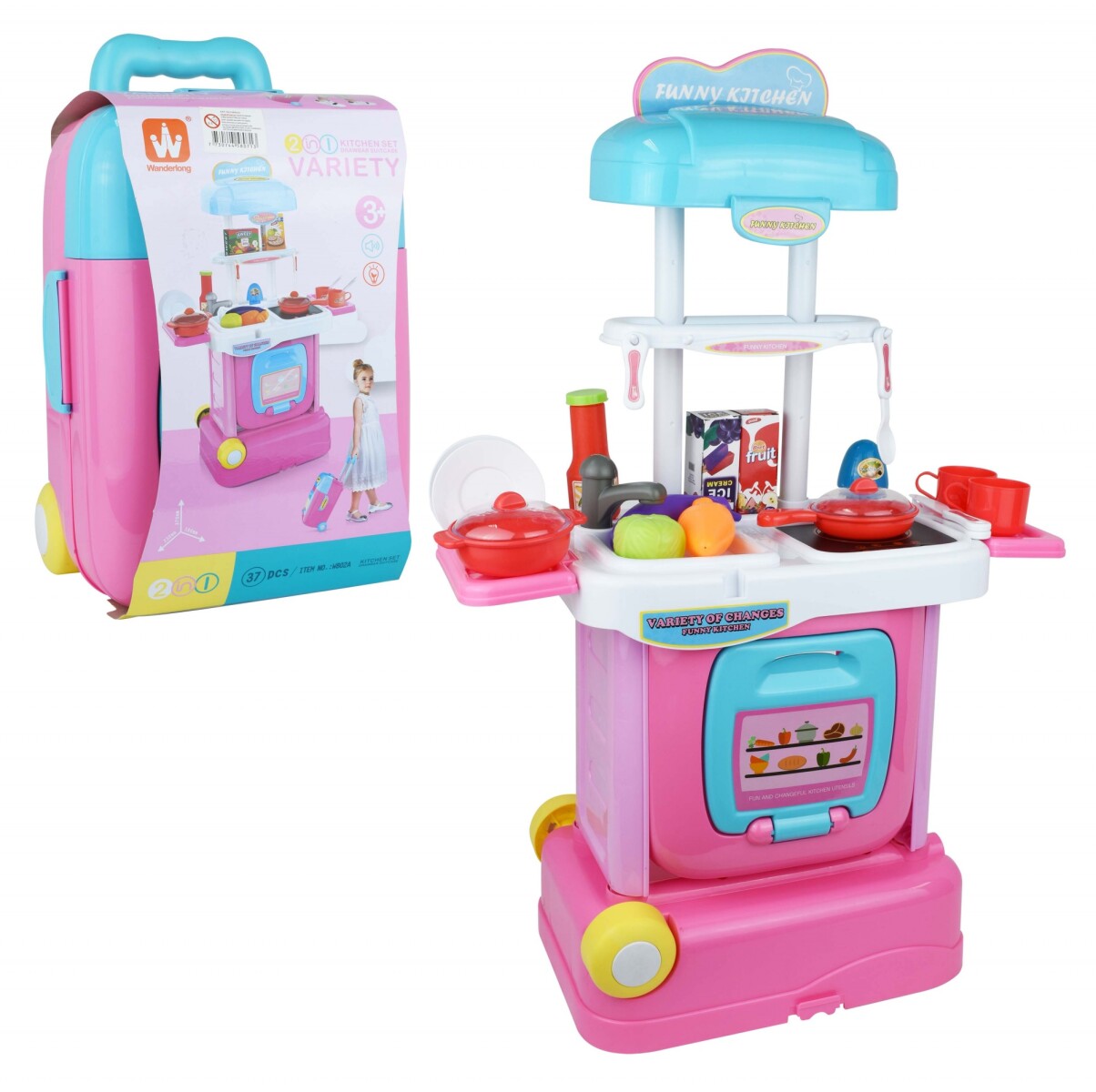 JUEGO COCINA INFANTIL CON PIE 37PCS 