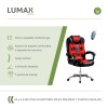 Silla Ejecutiva en cuero Lumax Modelo Miles con 7 Puntos de Masaje Negro