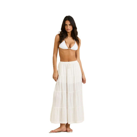 Pollera Rhythm Classic Tiered Maxi Skirt Blanco