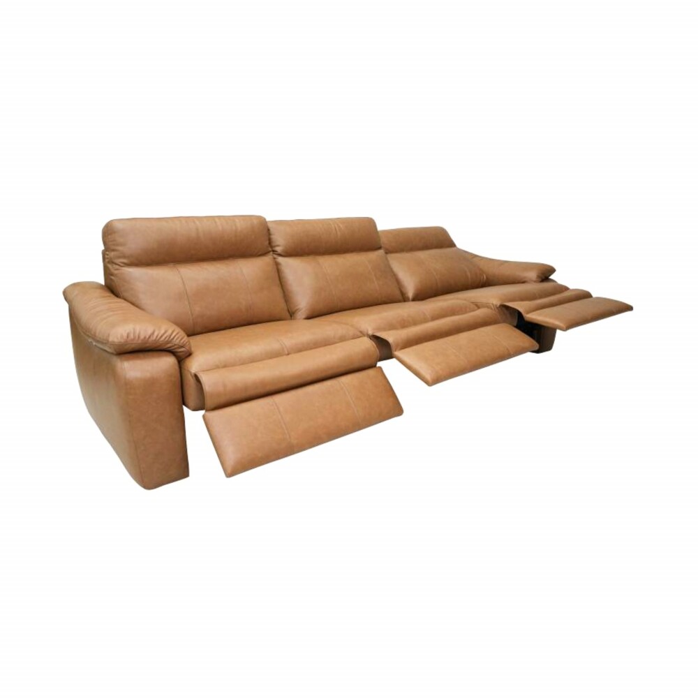 Sillón recliner 3 Cuerpos Rubi - 100% Cuero Camel