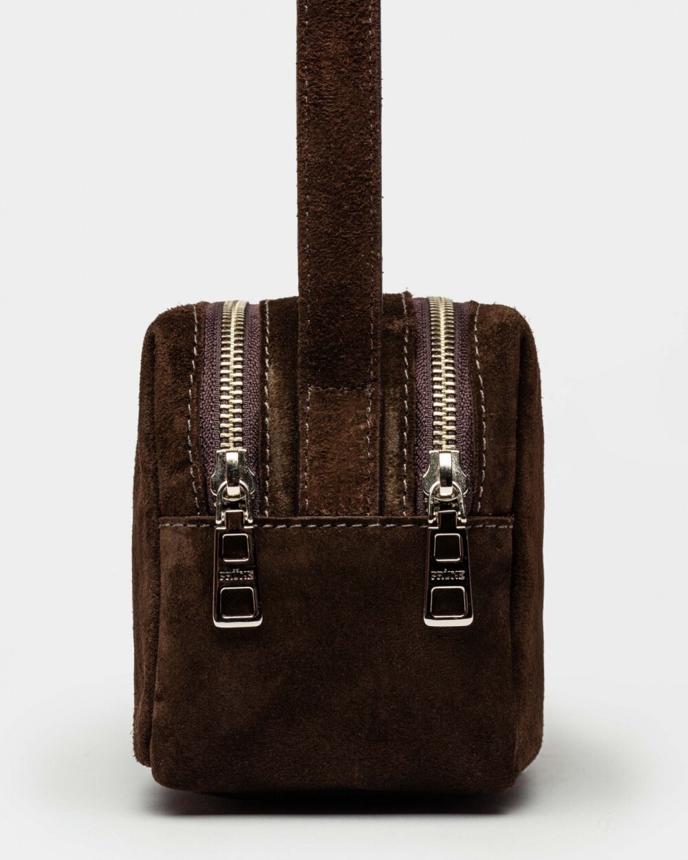 Bandolera Horizon en cuero gamuza Chocolate