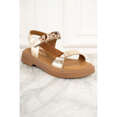 Sandalia Cuero Oro
