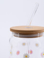 VASO VIDRIO CON SORBITO Y TAPA BAMBOO TRANSPARENTE