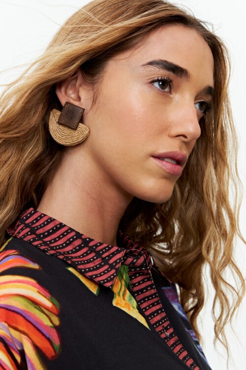 Caravanas papel curva beige