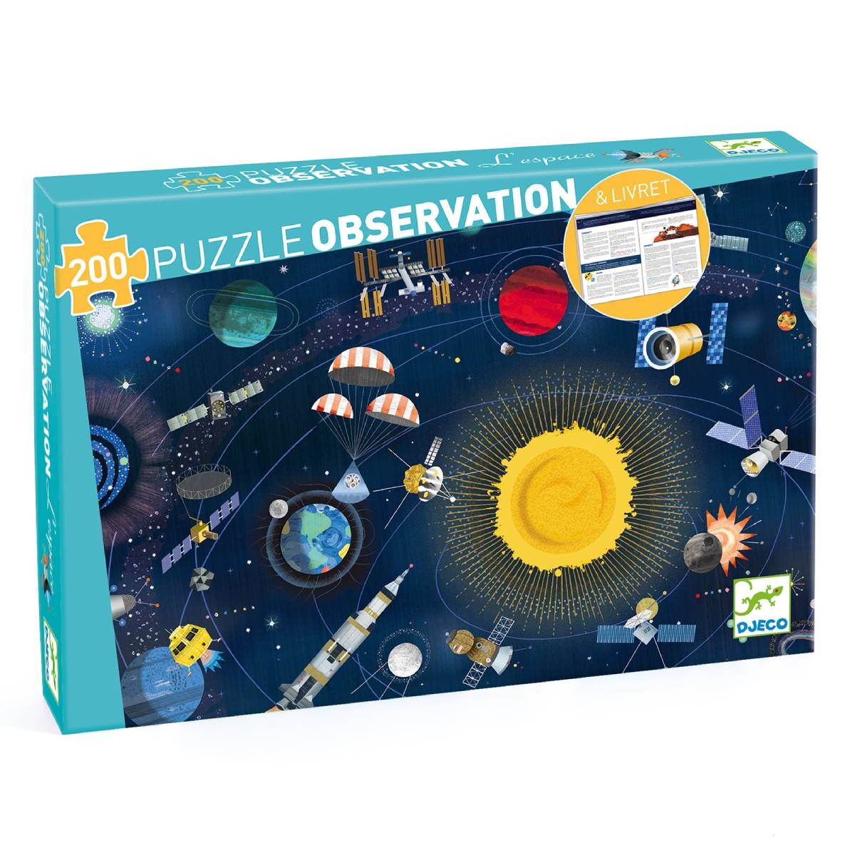 Puzzle Observación 200 pzas Djeco El Espacio + Librito 
