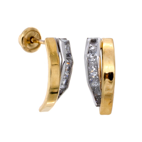 Par de caravanas de oro 18 ktes. Par de caravanas de oro 18 ktes.