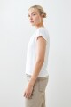 Remera bordada escote en V blanco