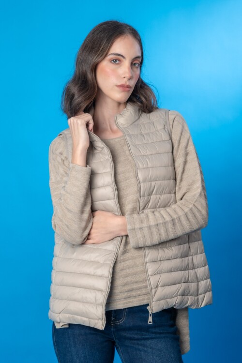 Chaleco nylon Beige