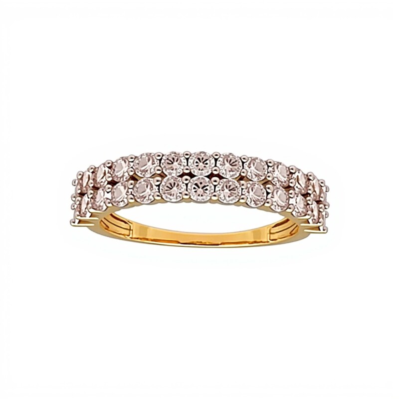 Anillo Medio Sin fin doble-Oro bajo-Piedra Zirconia-AN824 conpiedra