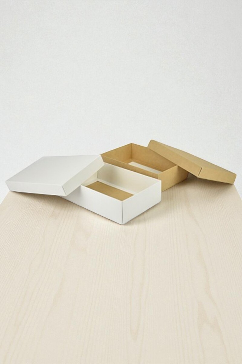 Caja Rectangular 16x23x6 cm - REVERSIBLE BLANCO MADERA 