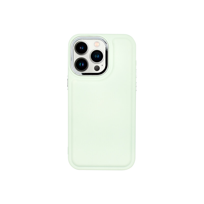 Protector iPhone 13 Pro con relieve color verde pastel Protector Iphone 13 Pro Con Relieve Color Verde Pastel