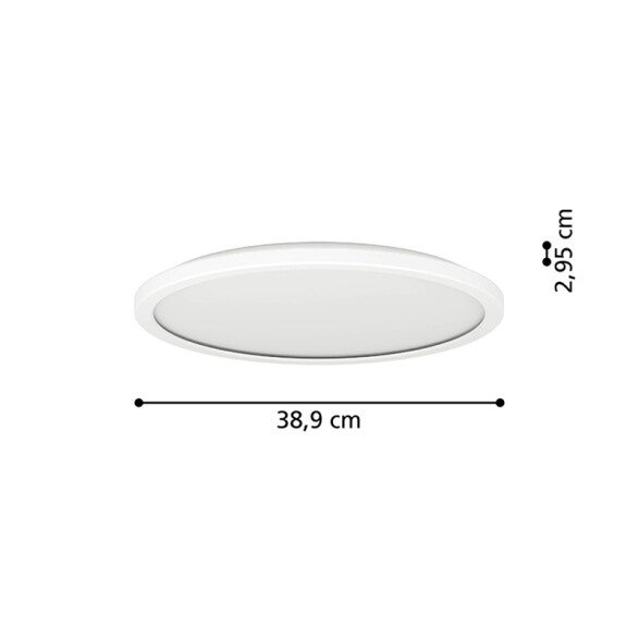 Plafón blanco LED redo. 18,5W blanco dinám. Ø389mm EG3611