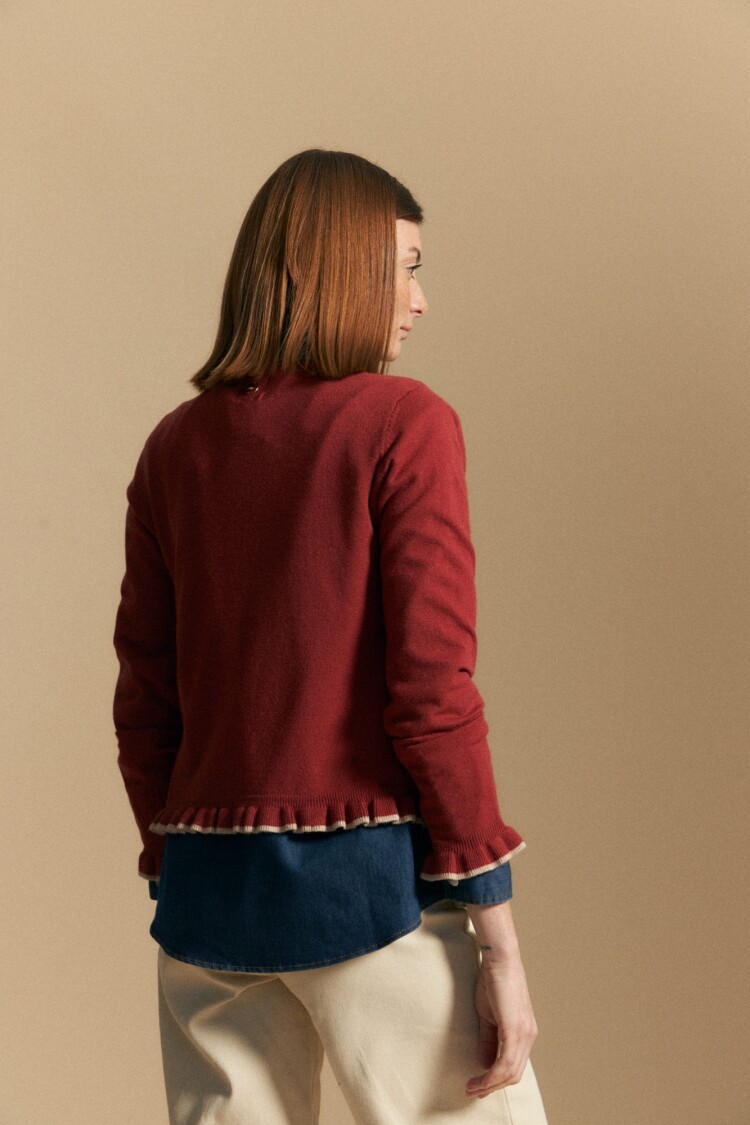 CARDIGAN ROSELA Rojo Tabasco