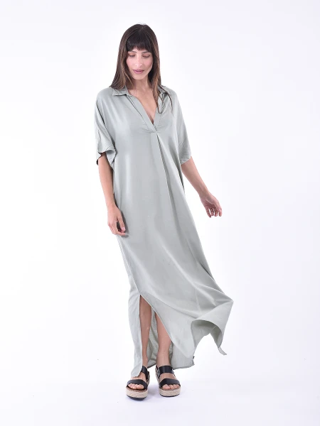 VESTIDO CHENNAI VERDE GRISACEO