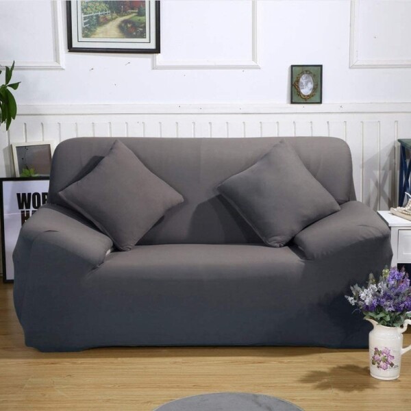 Funda Protector Sillón Sofá 2 Cuerpos Ajustable Elastizada Variante Color Gris