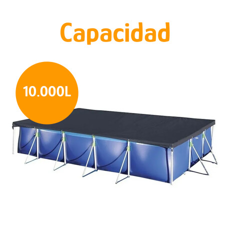 Cobertor P/Piscina Rectangular 10.000L 4,72x3m de PVC Mor Azul