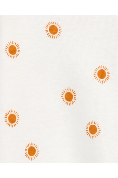Pack dos pijamas una pieza de algodón acanalado, con pie, diseño girasoles Sin color