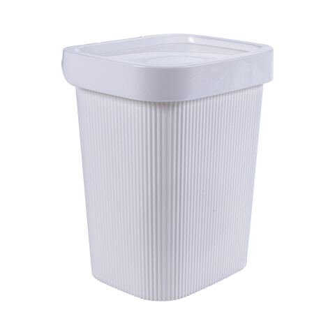 Basurero de Plástico con Relieve 4,5 L BLANCO