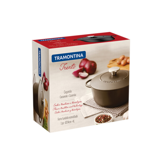 Cacerola con tapa Ø 24cm. - 4.0 lt. "TRENTO" -TRAMONTINA TR6093
