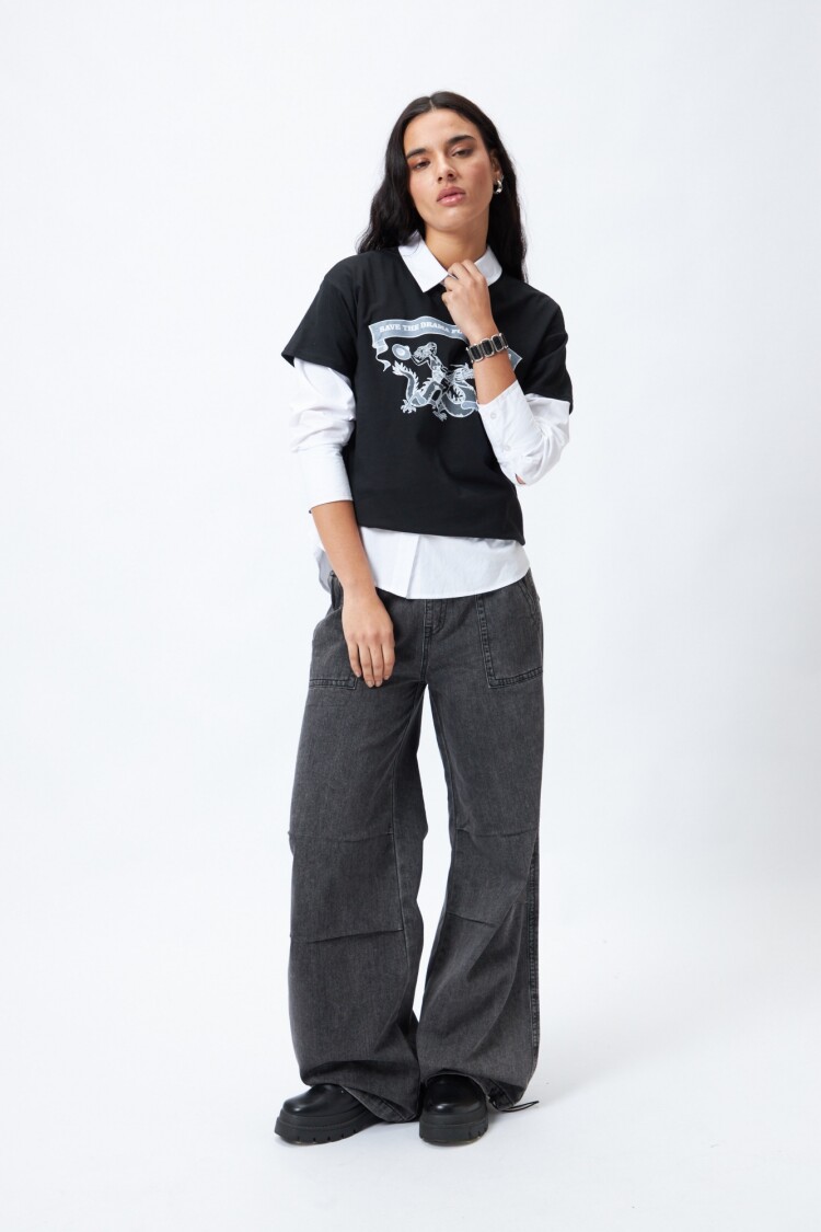 REMERA DRAMA Negro