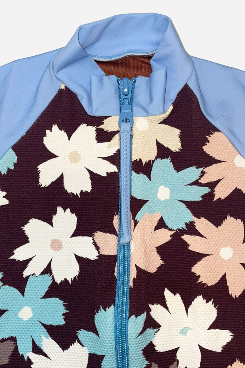 LITTLE SURFER ONE PIECE Flower Bed Merlot