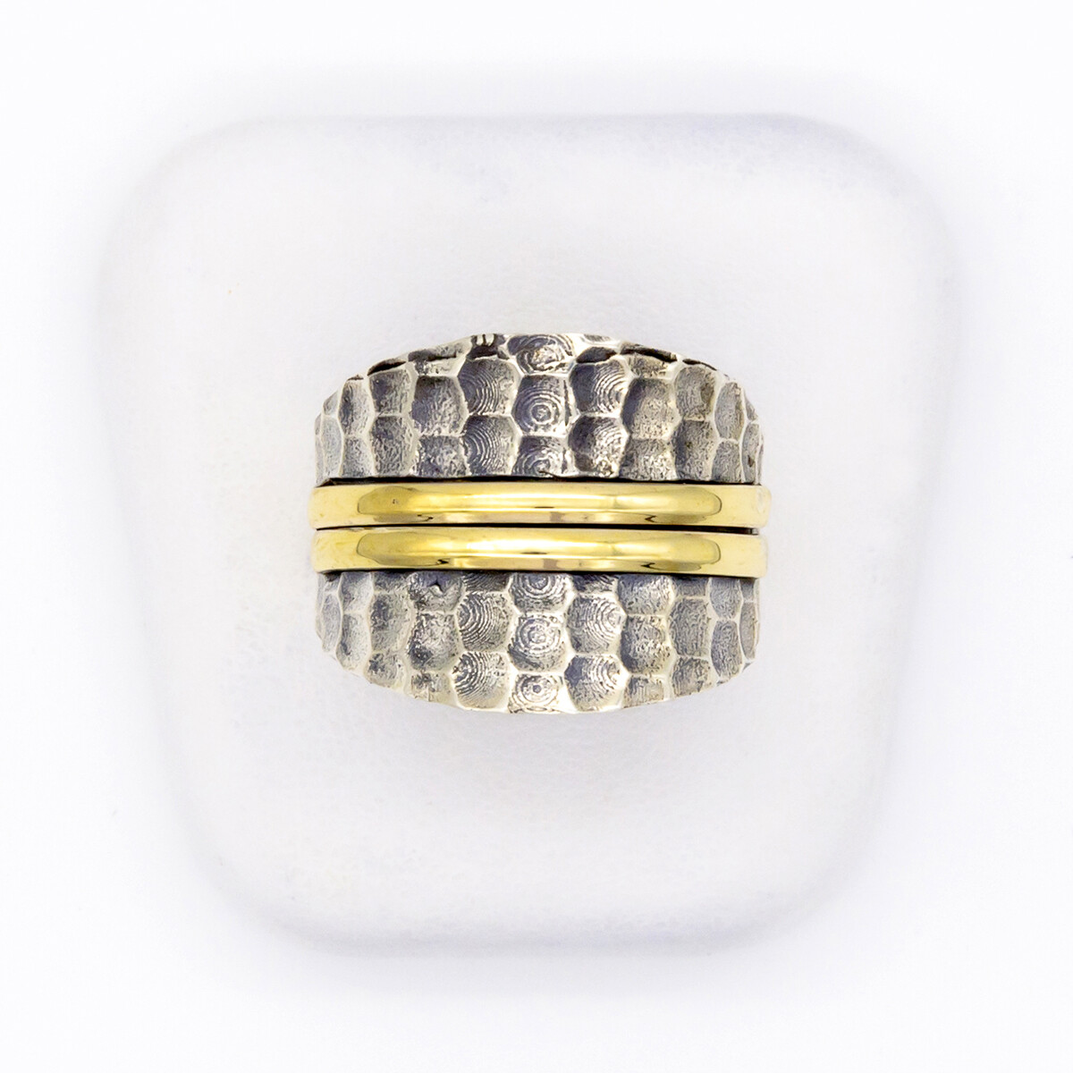 Anillo de plata 925 y double de oro 18 ktes. 