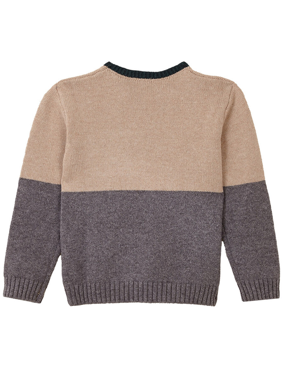 Jersey Bicolor Con Bolsillo Topo Melange