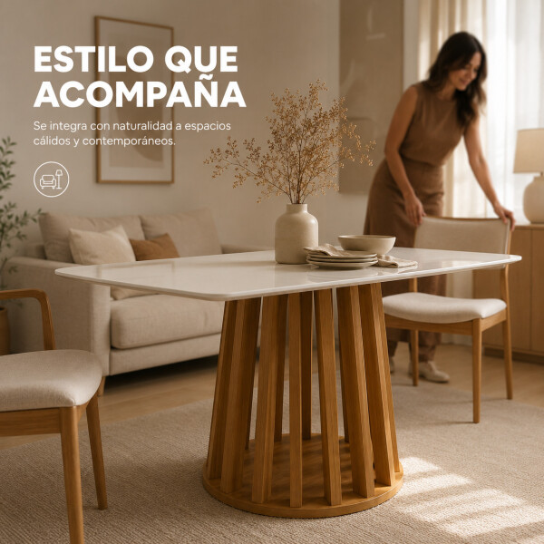 Mesa De Comedor Jade Circular 102 Cm Laqueada Vidrio Moderna Blanco 1