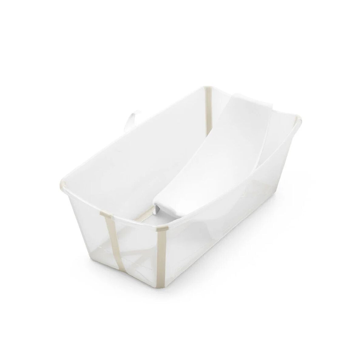 Set Baño Stokke Flexibath Plegable con reposera - Transparente y Biege 