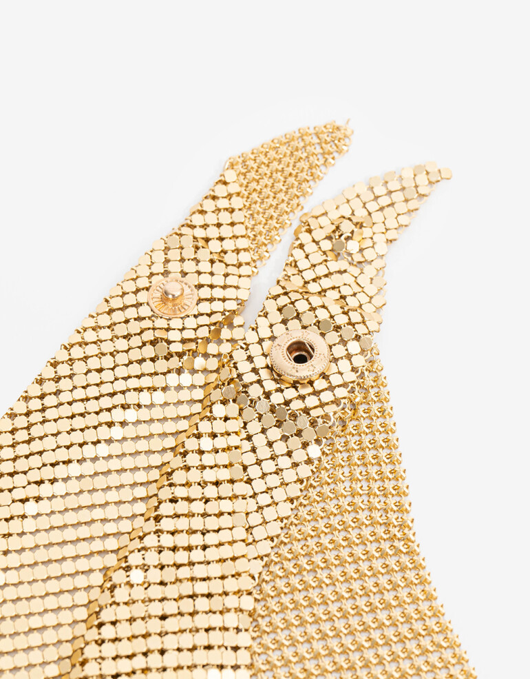 Pañuelos Raso Pañuelo De Mesh Metálica - Dorado