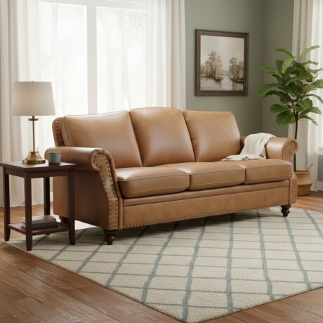 SOFÁ SILLÓN 3 CUERPOS - CON TACHAS BEIGE