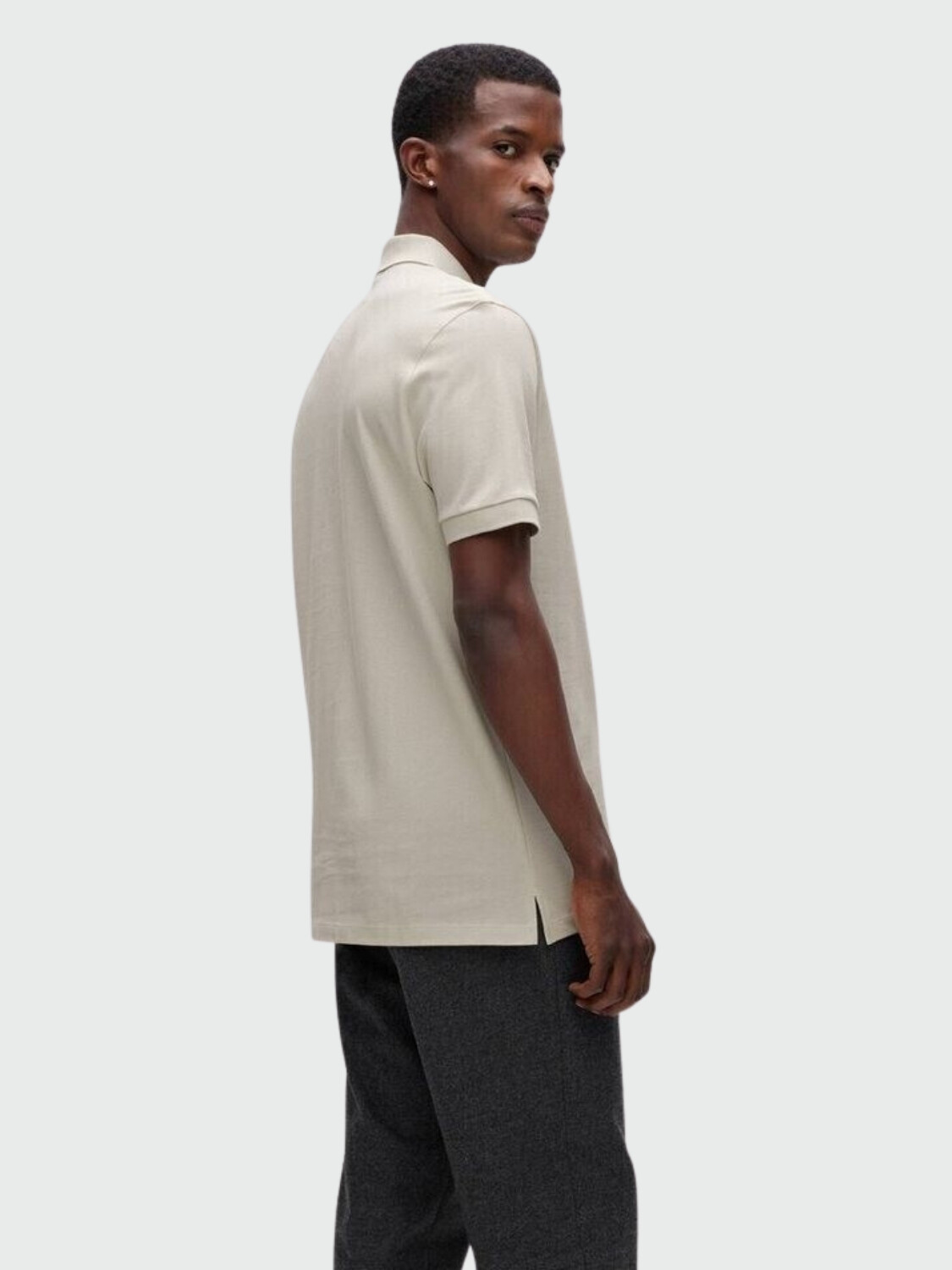 BOSS Polo de Algodón Piqué con Logo Bordado Blanco Abierto