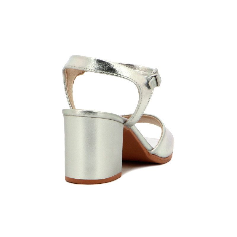 Sandalia Ramarim Taco 7cm Plata