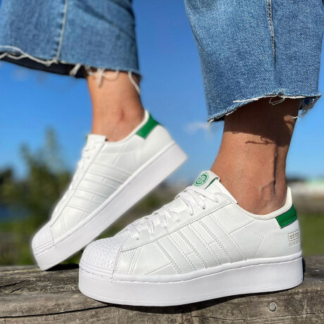 Cambio Rancio Feudo adidas SUPERSTAR BOLD W - White/Green — Zooko