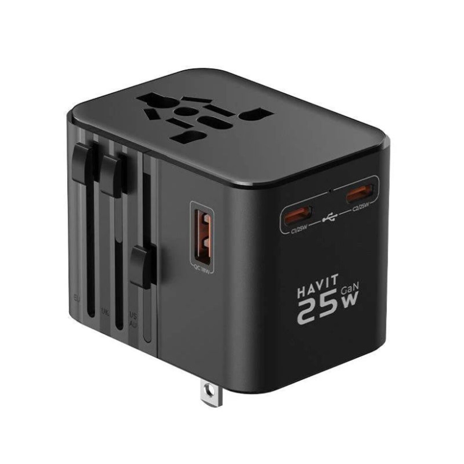 Adaptador Travel Havit Multifuncional 25W UCT700 — Alemania Cell PY
