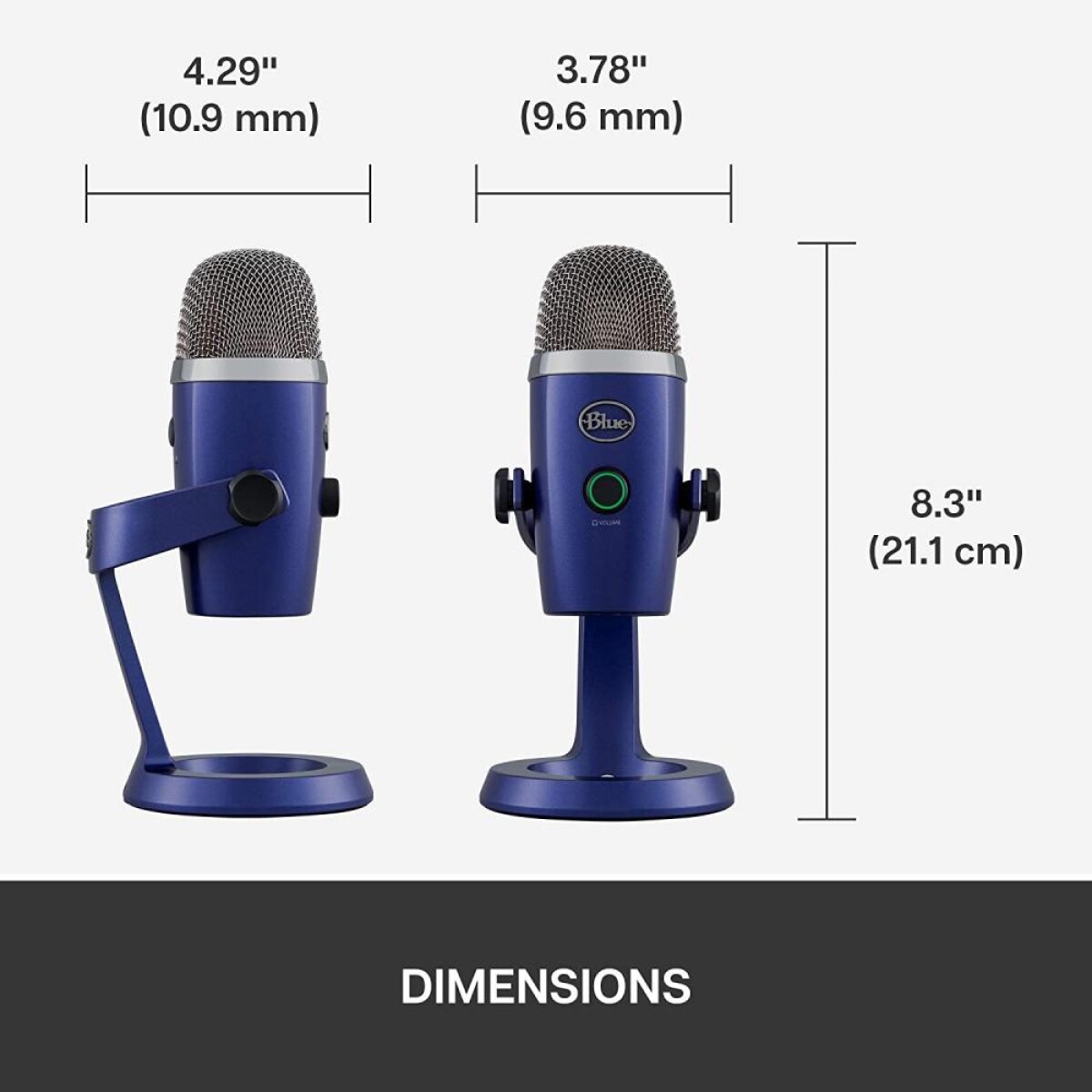 Micrófono blue yeti nano condensador omnidireccional y cardioide Azul