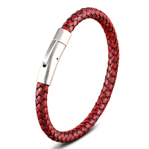Pulsera de cuero roja Pulsera De Cuero Roja