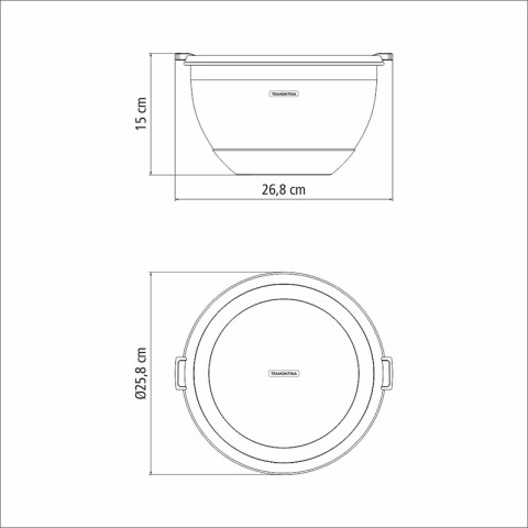 Bowl acero inox tapa y base de silicona 5.0lt -TRAMONTINA TF0314
