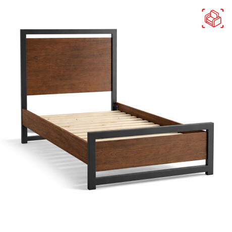 CAMA 1 1/2 PLAZA MADERA MARRON WILLOW