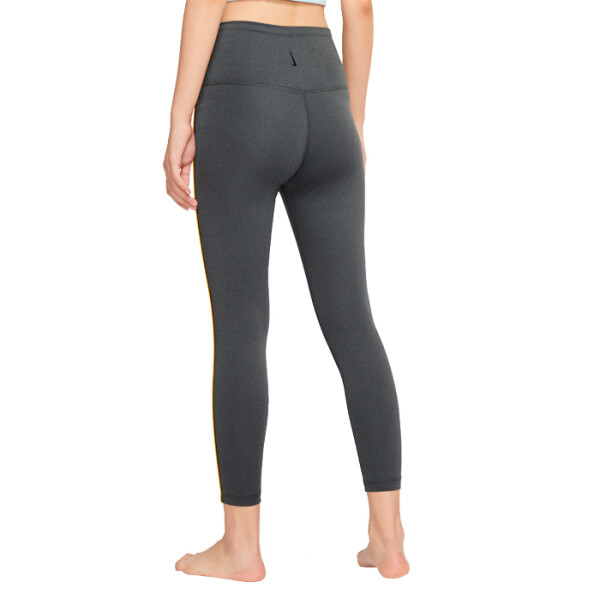 NIKE YOGA CORE 7/8 TGT VINT VINYASA BLACK HEATHER/(BLAC Gris Oscuro