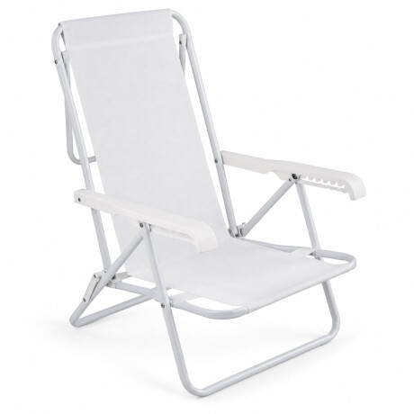 Reposera Silla Reclinable 8 Posiciones Acero Mor Sannet Blanco