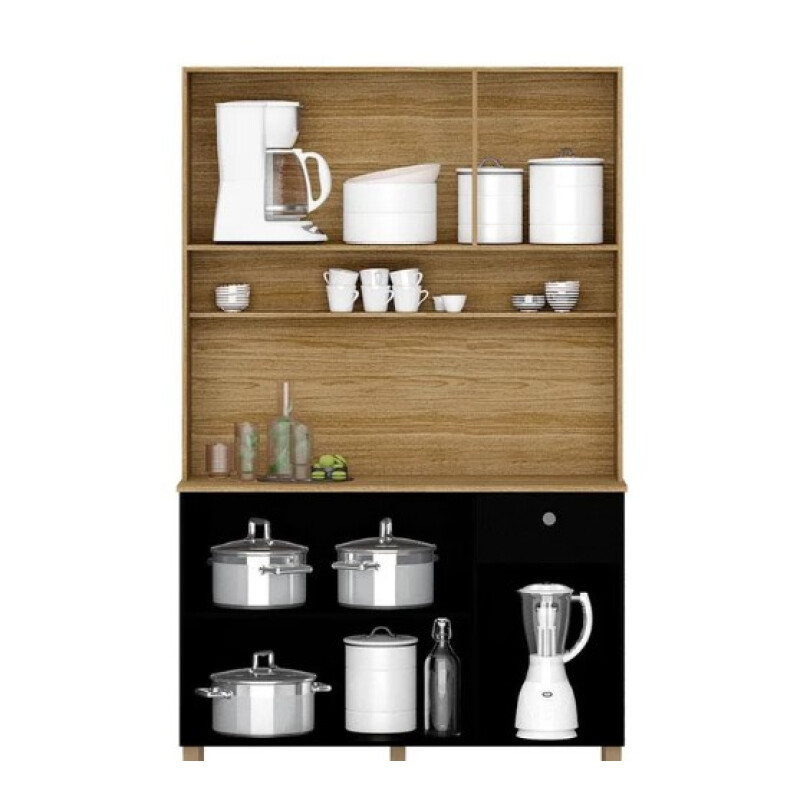 Cocina Style 6 Puertas Freijó Nero Ripado Kits Paraná Cocina Style 6 Puertas Freijó Nero Ripado Kits Paraná